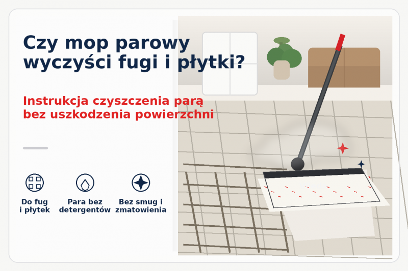 Czyszczenie brudnych fug i płytek mopem parowym