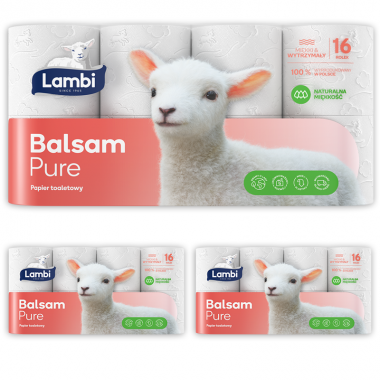 Papier toaletowy Lambi Balsam Pure 16 szt. 3 opakowania