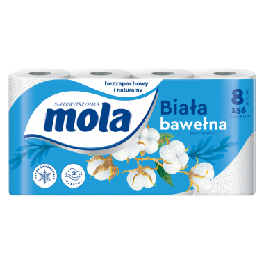 Papier toaletowy Mola Biała Bawełna 8 szt.